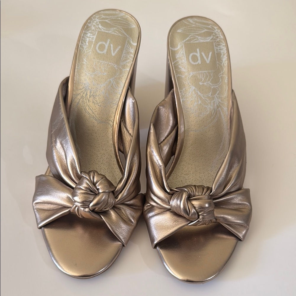 DV by Dolce Vita Gold Knotted Mules size 9